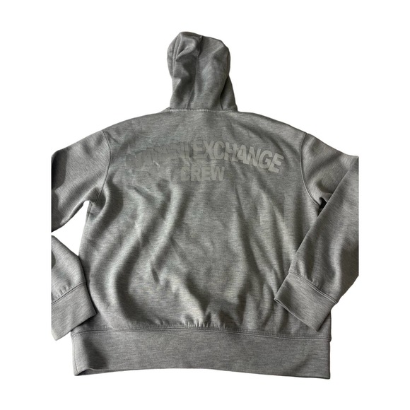 Armani Exchange Sweaters | HOODED SWEATSHIRT Light Grey - Picture 4 of 8